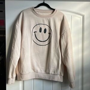 Smiley face crewneck sweatshirt